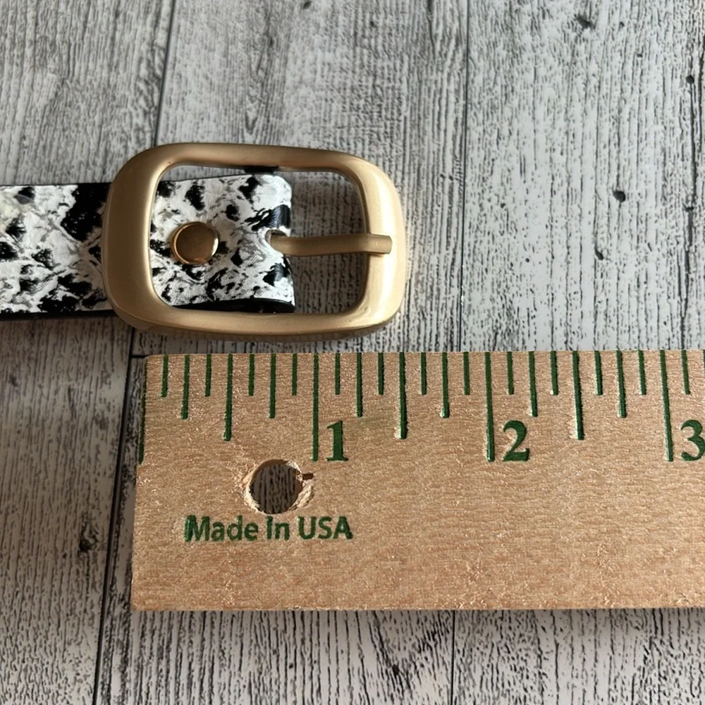 H&M black‎ & gold faux leather Snake Belt size small long